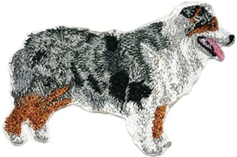 דיוקנאות כלבים מותאמים אישית מדהימים [רועה אוסטרלי] רקמה Ironon/Sew Patch [4.5 x 3.5] [תוצרת ארהב]